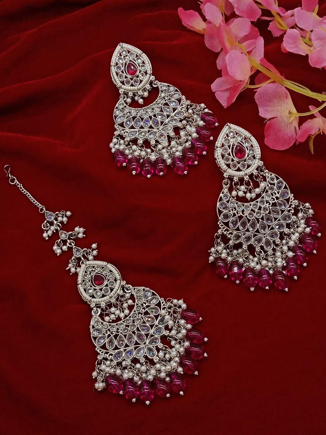 aashish imitation fuchsia drop earrings