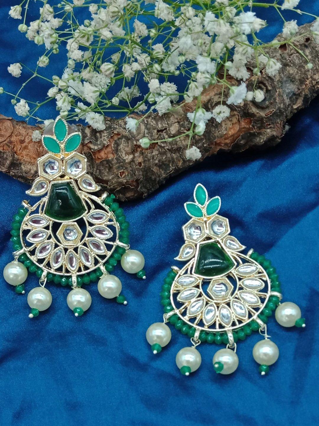 aashish imitation gold-plated contemporary chandbalis earrings