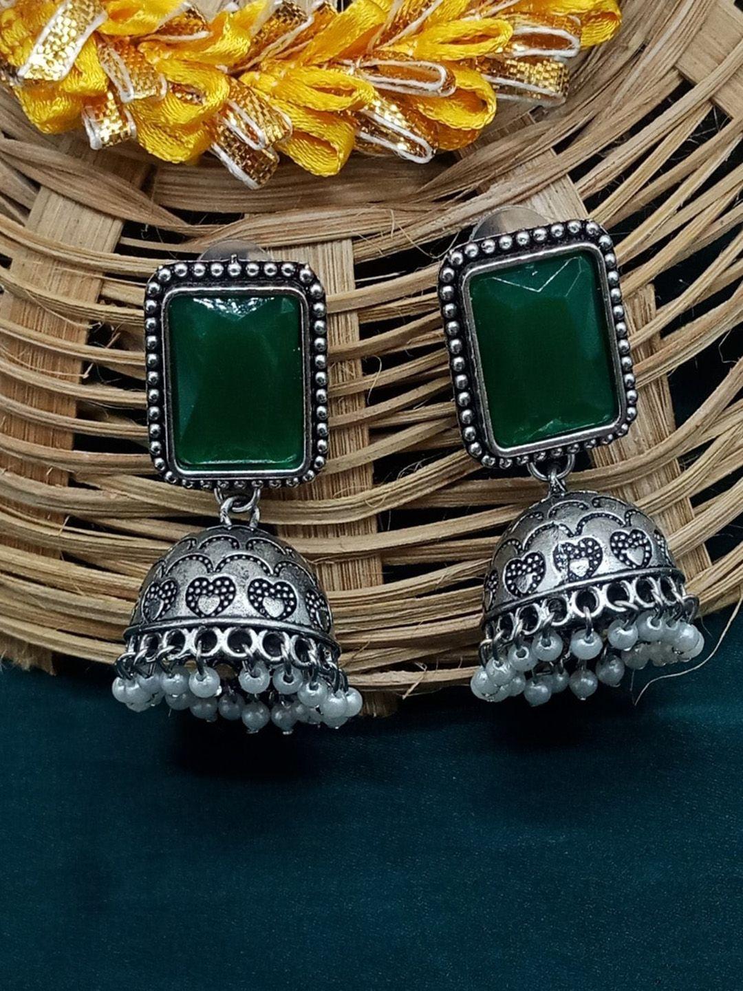 aashish imitation green contemporary jhumkas earrings