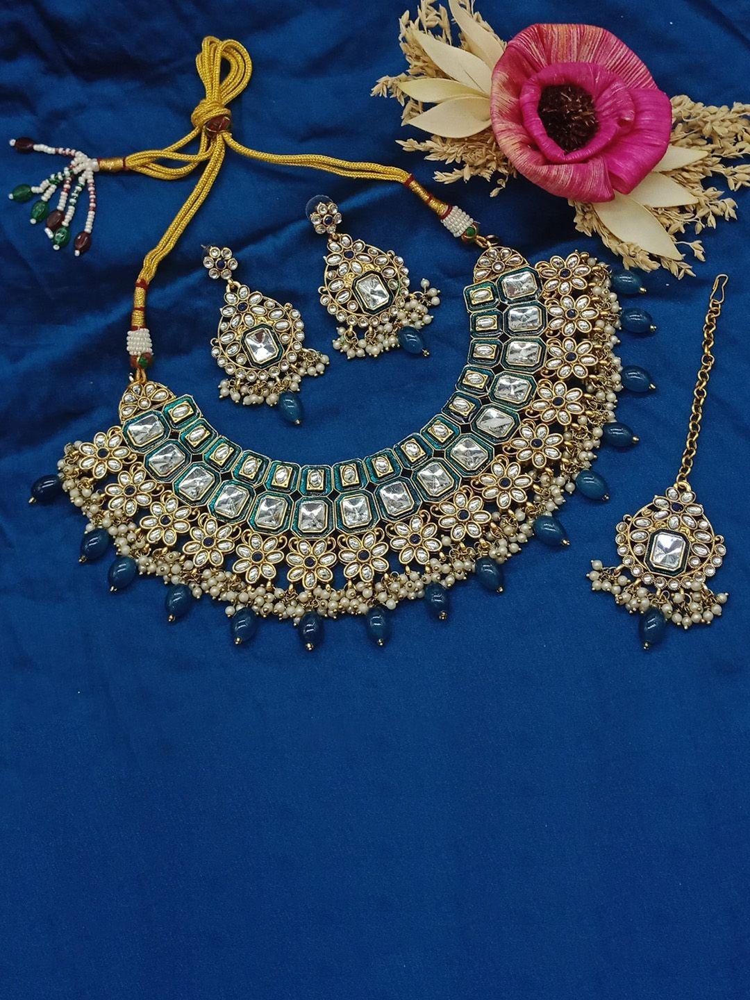 aashish imitation kundan stone-studded jewellery set