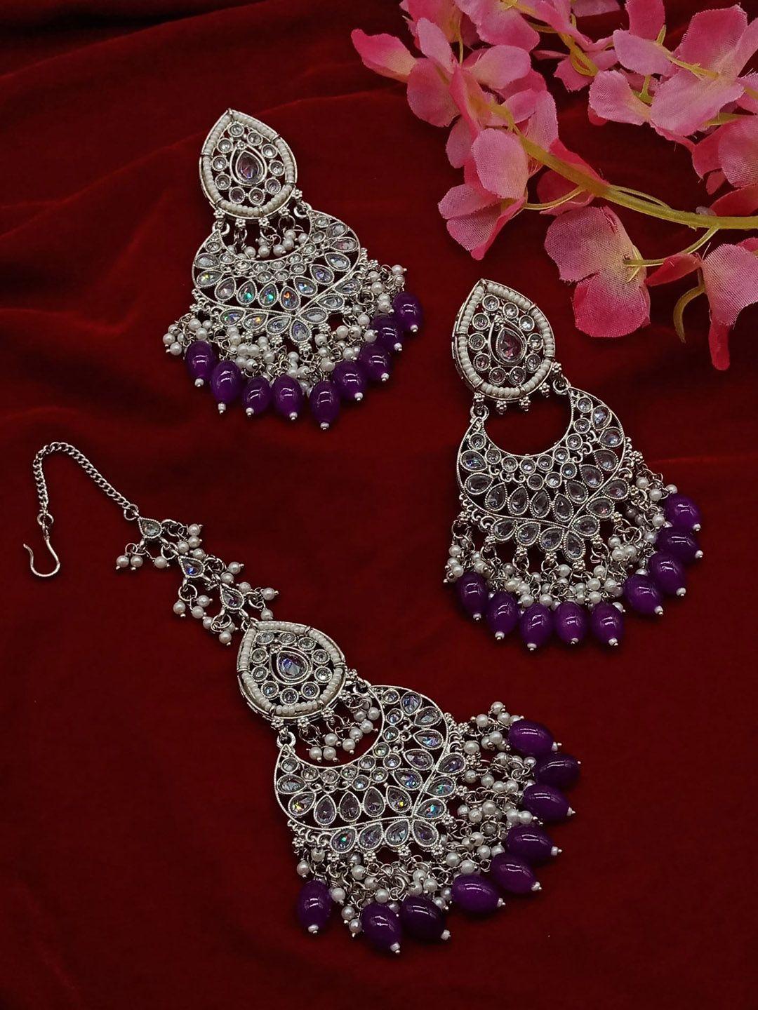 aashish imitation purple drop earrings