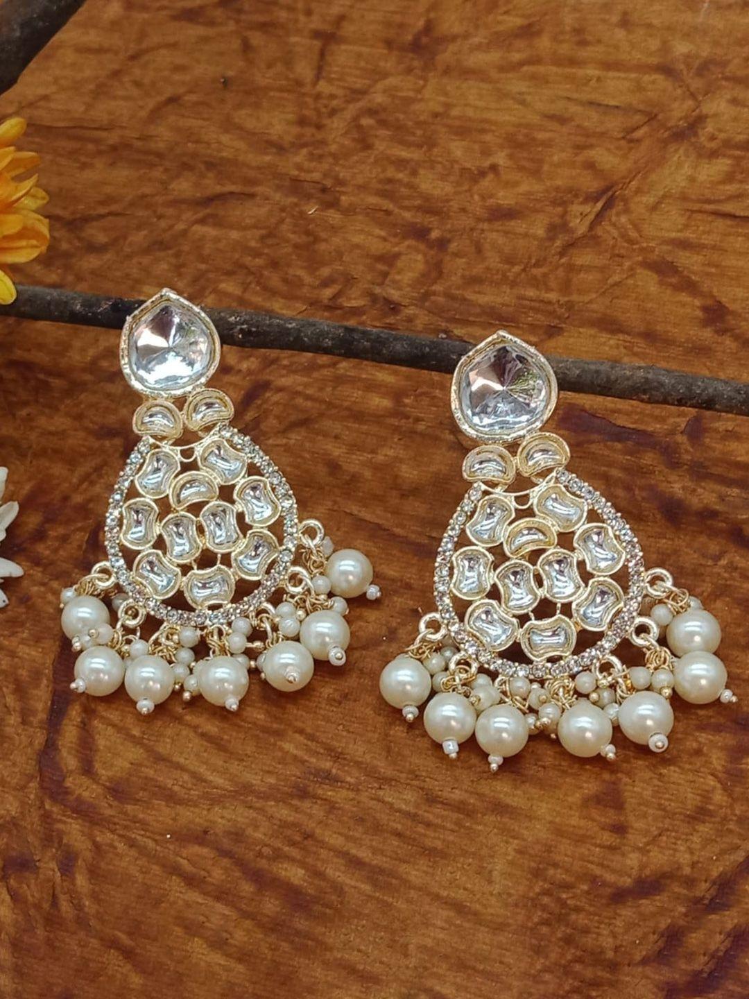 aashish imitation white contemporary jhumkas earrings
