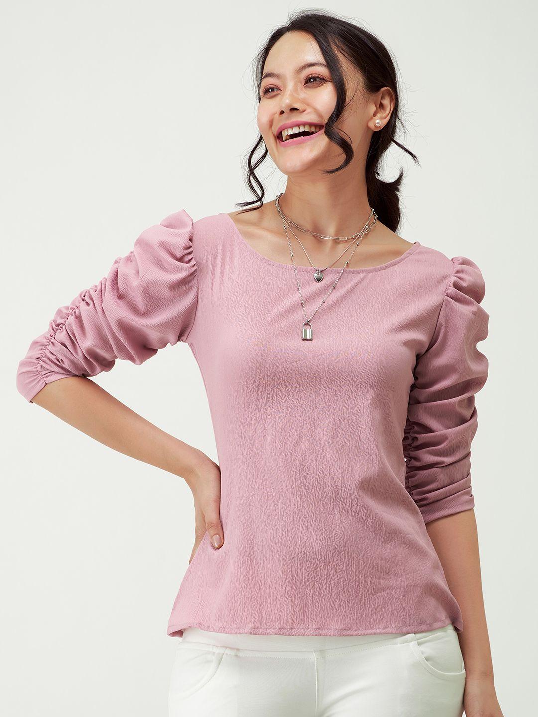 aask  ruched puff sleeves regular top