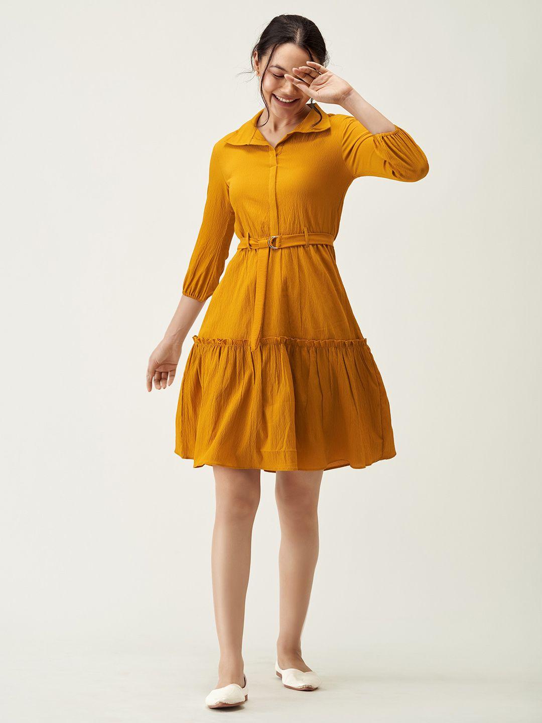 aask tiered crepe dress