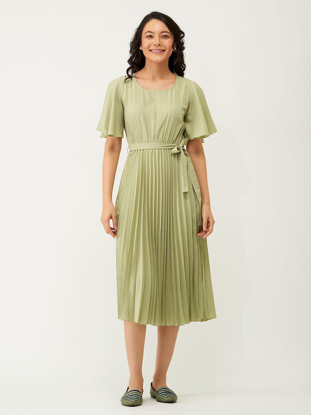 aask crepe a-line midi dress