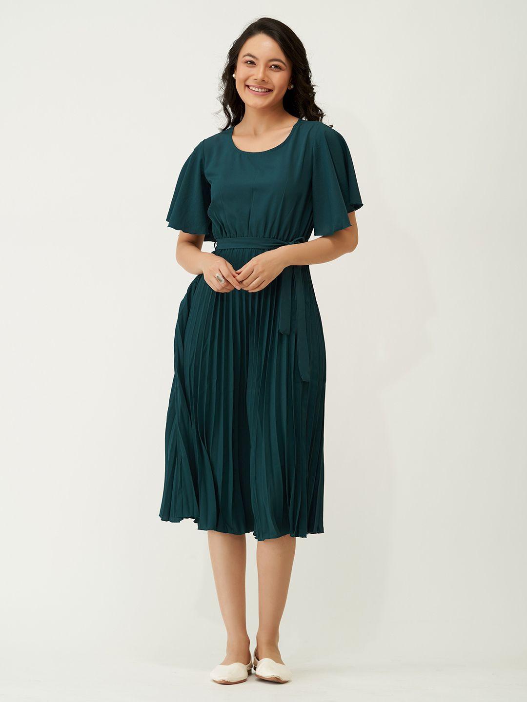 aask round neck midi dress