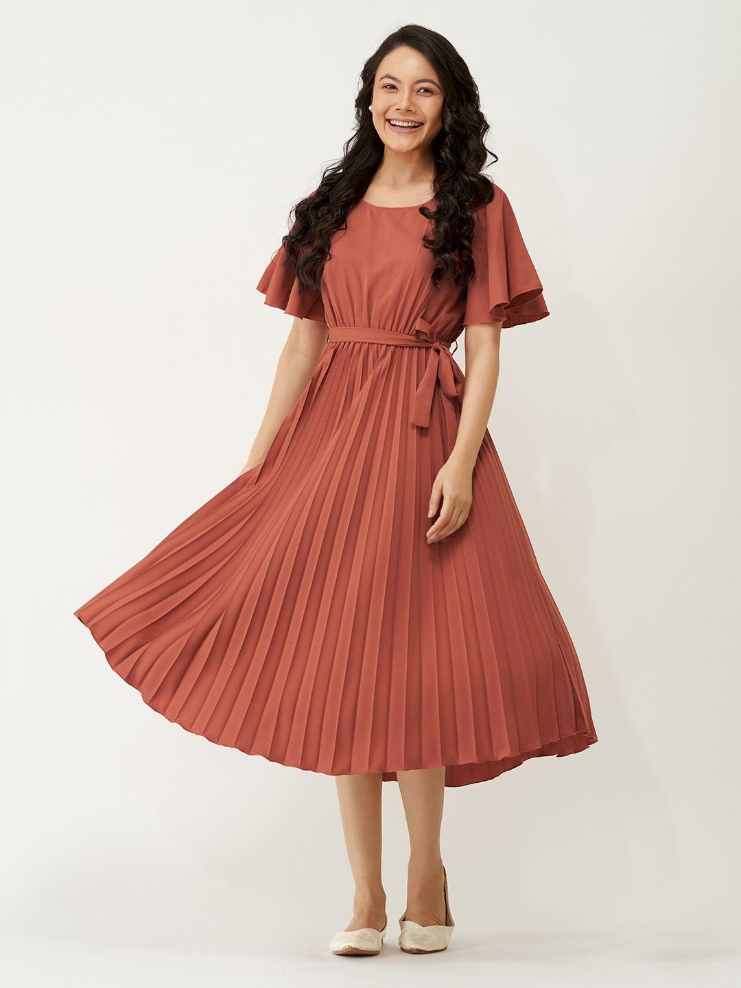 aask round neck midi dress