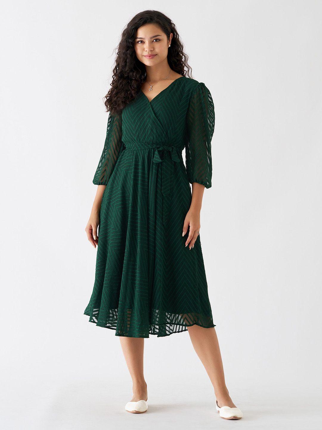 aask self design wrap midi dress