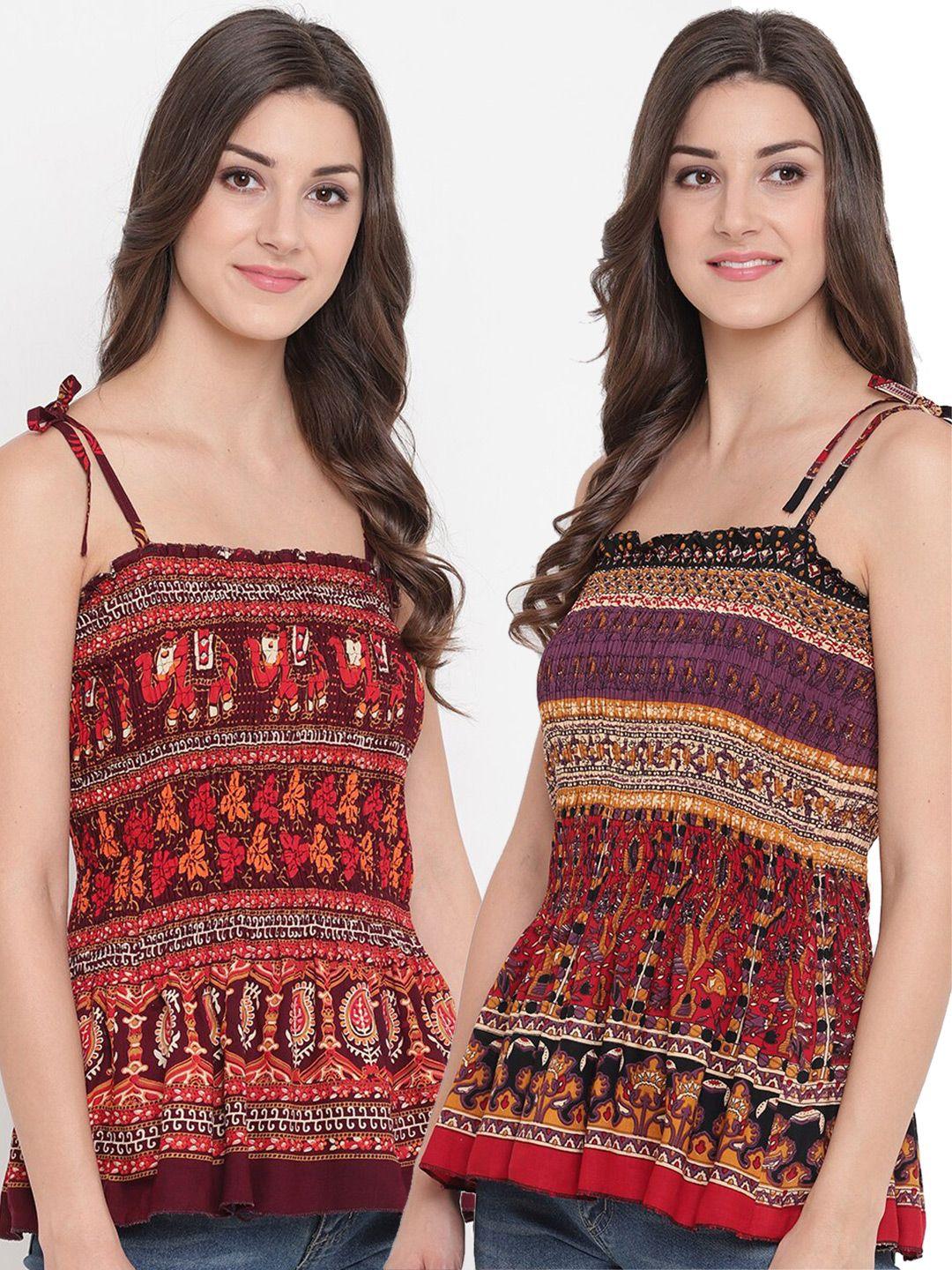 aawari set of 2 cotton print top