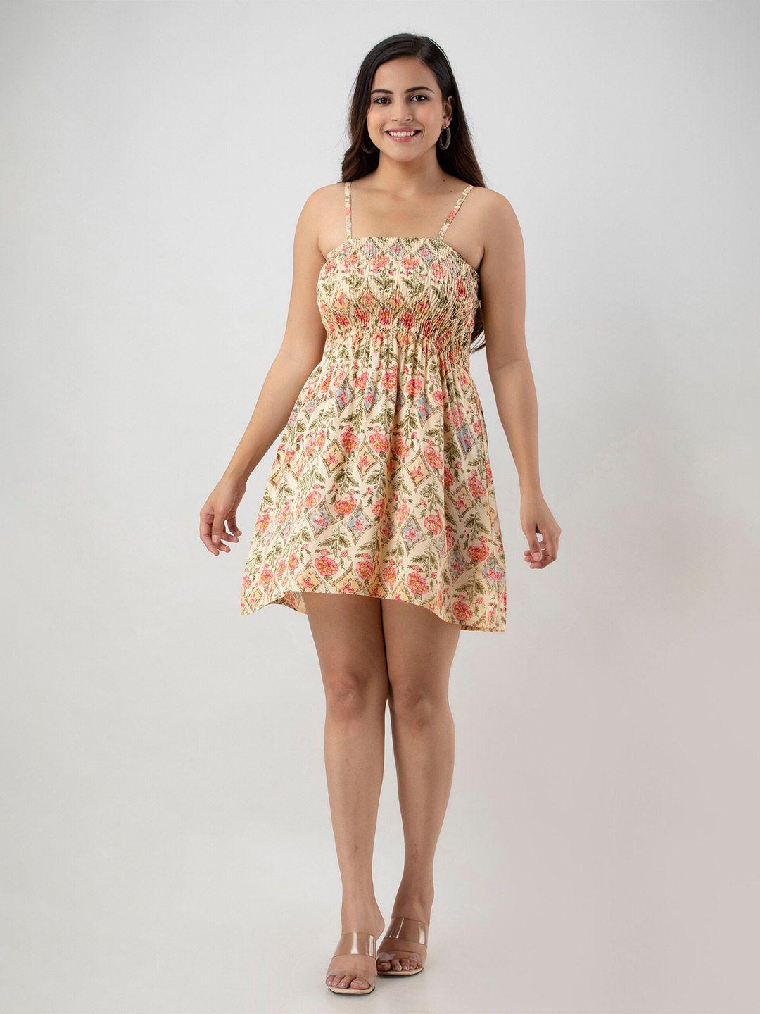 aawari women cream-coloured & pink floral dress