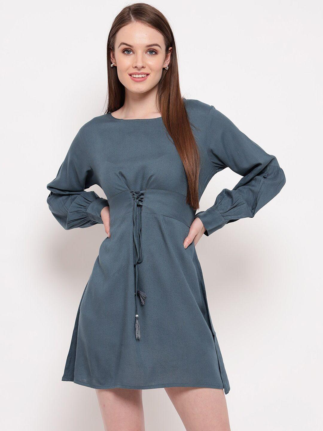 aawari women grey a-line dress