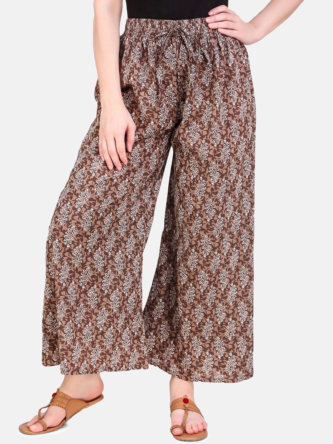 aawari women multicoloured printed high-rise trousers