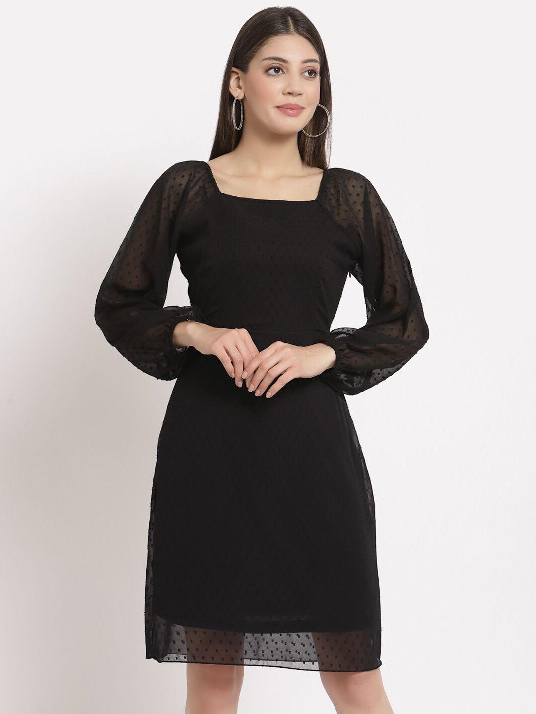 aayu black georgette sheath dress