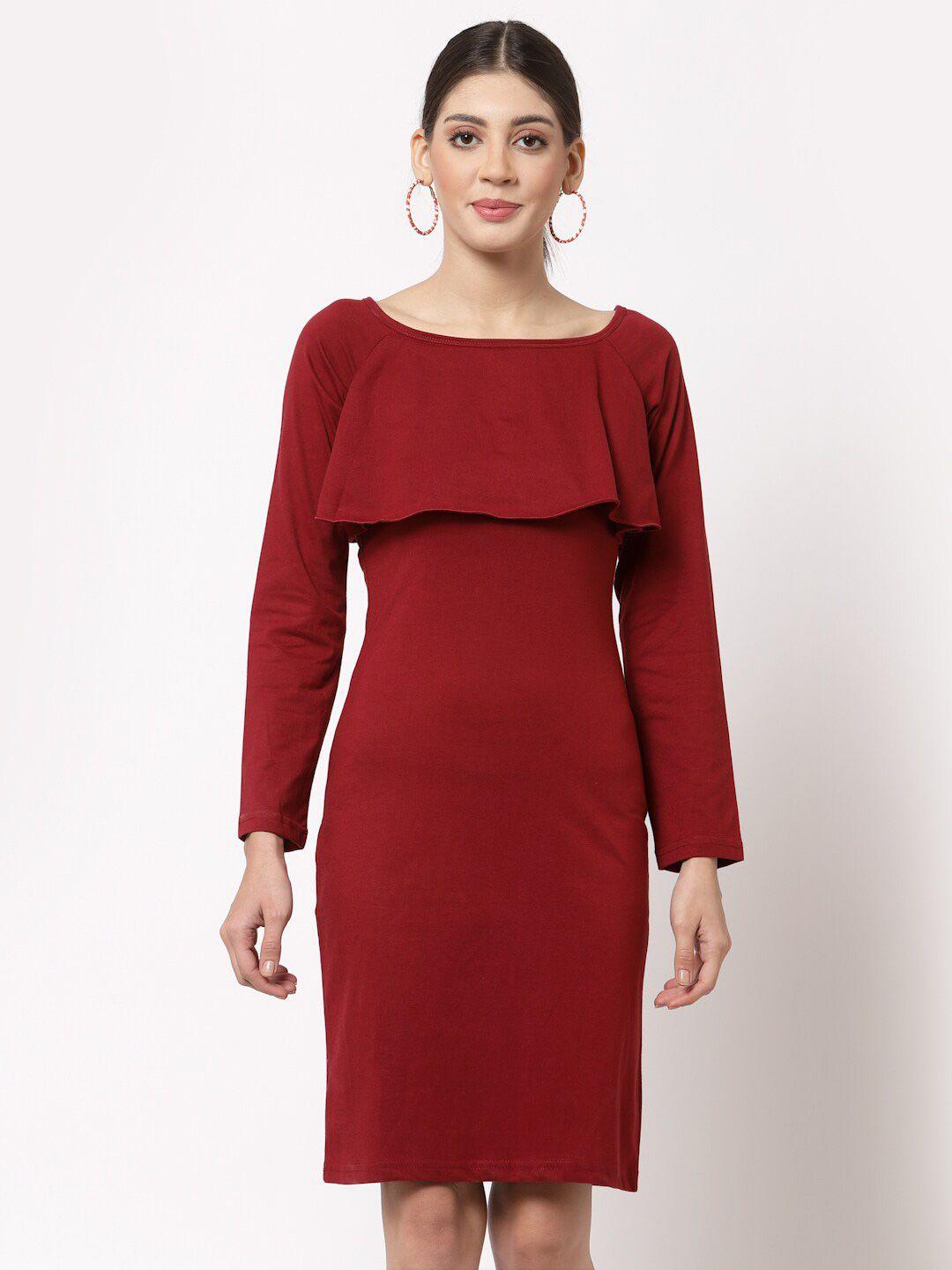 aayu boat neck sheath dress