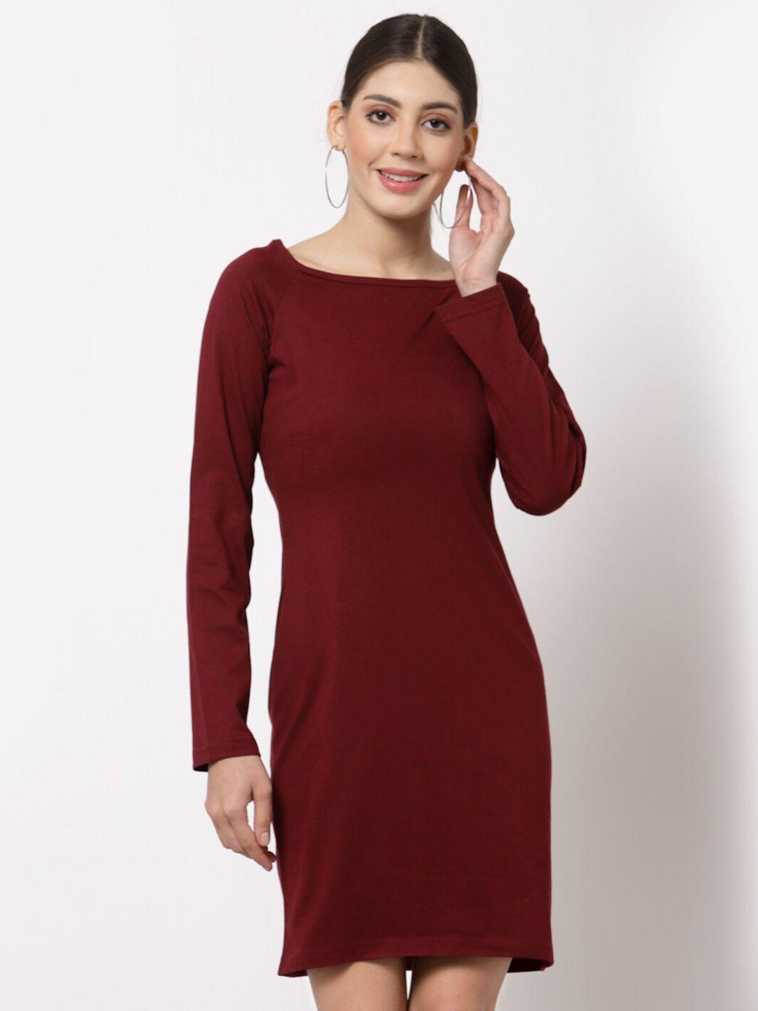 aayu boat neck sheath dress