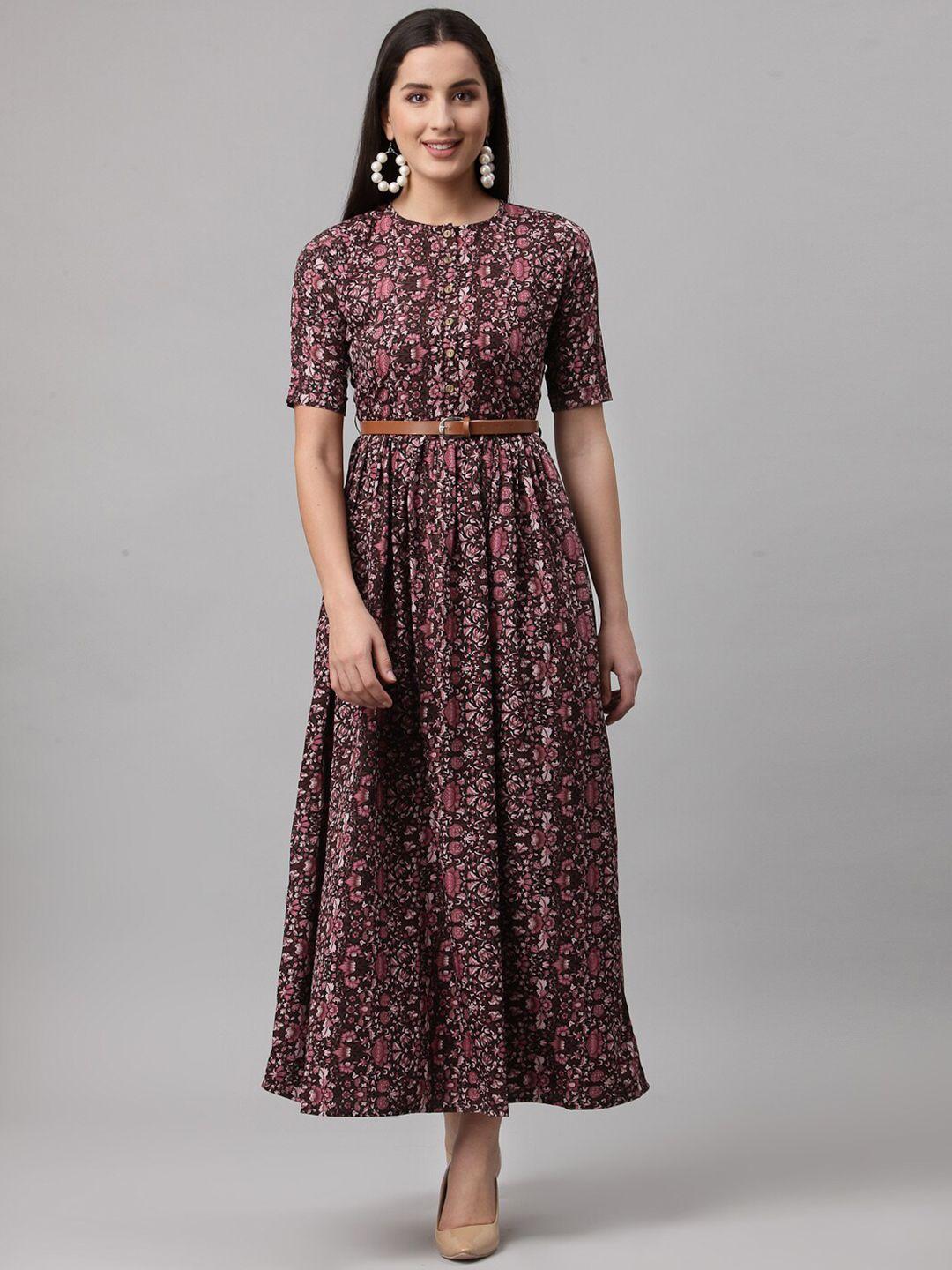 aayu floral print crepe maxi dress