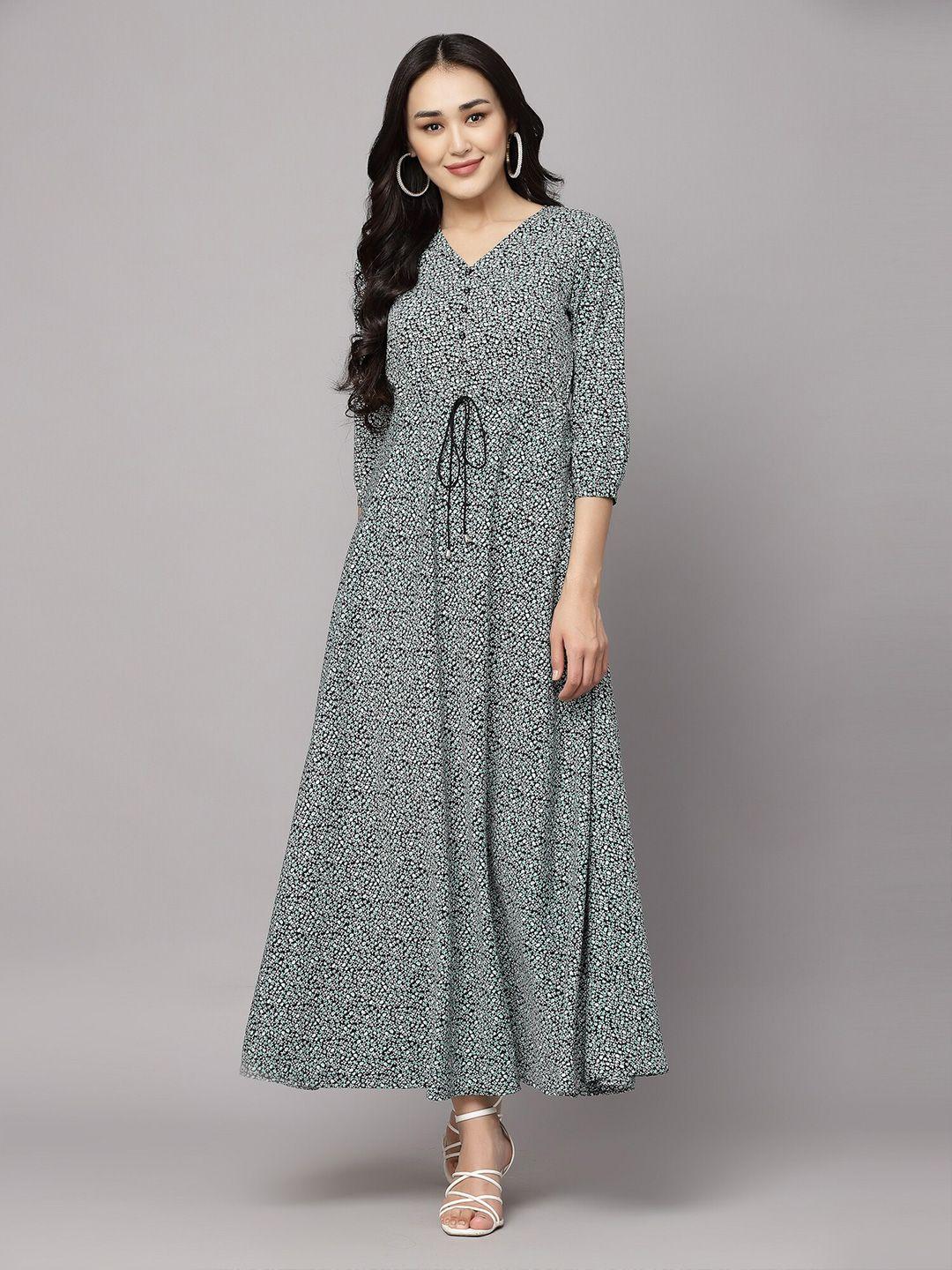 aayu floral printed v-neck a-line maxi dress