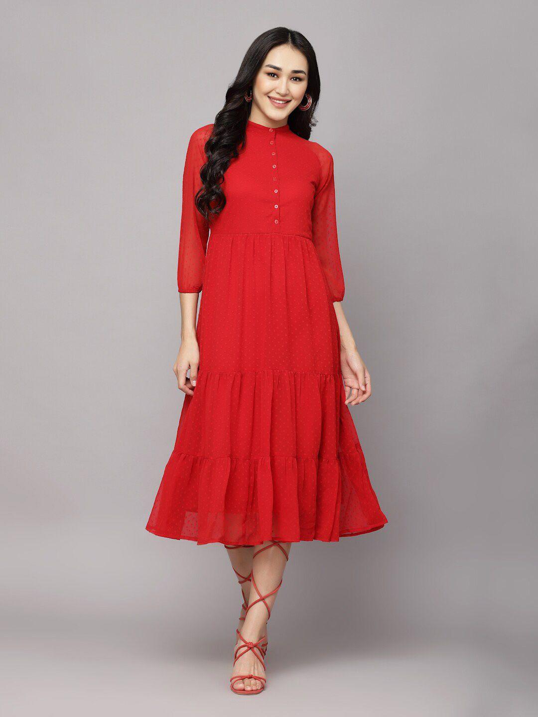 aayu georgette a-line midi dress