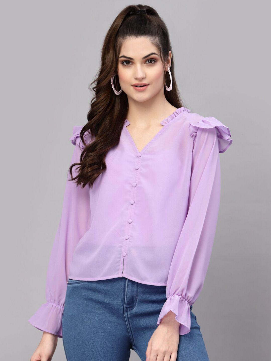 aayu georgette puff sleeve top