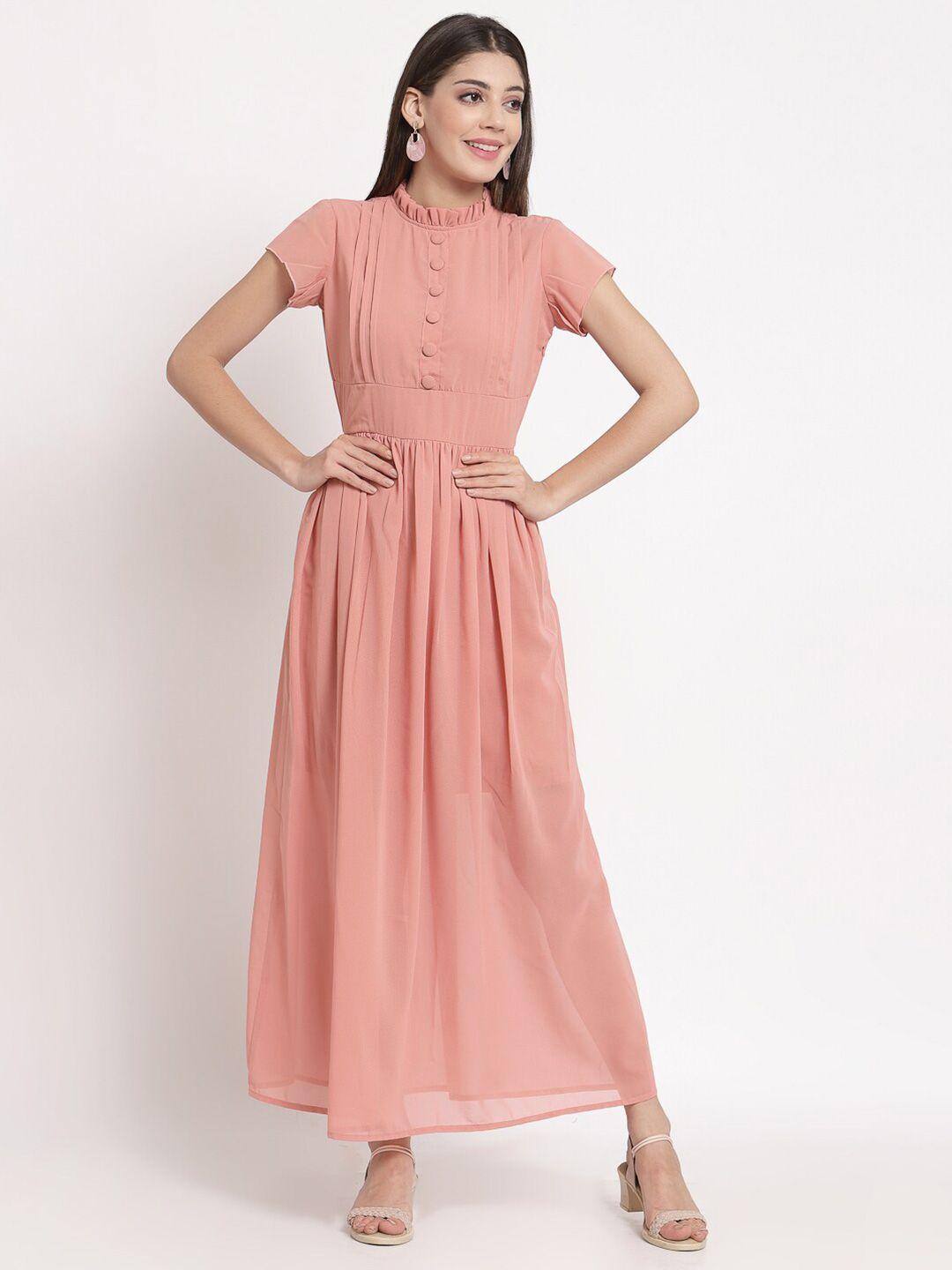 aayu peach-coloured georgette maxi dress