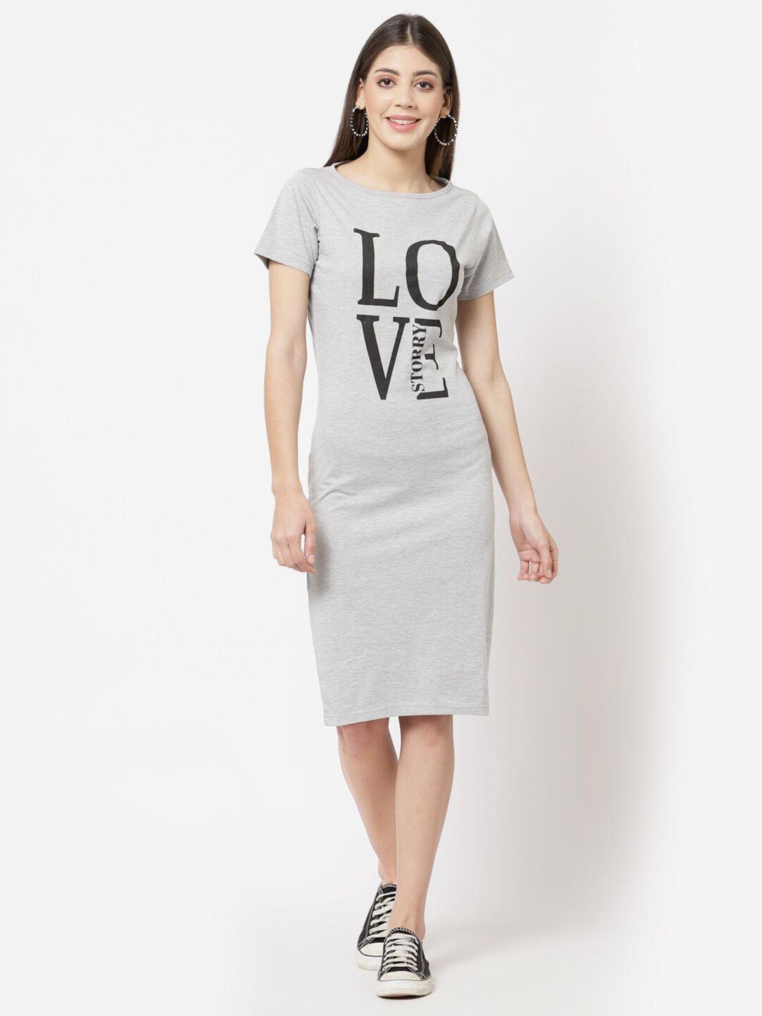 aayu typography t-shirt dress