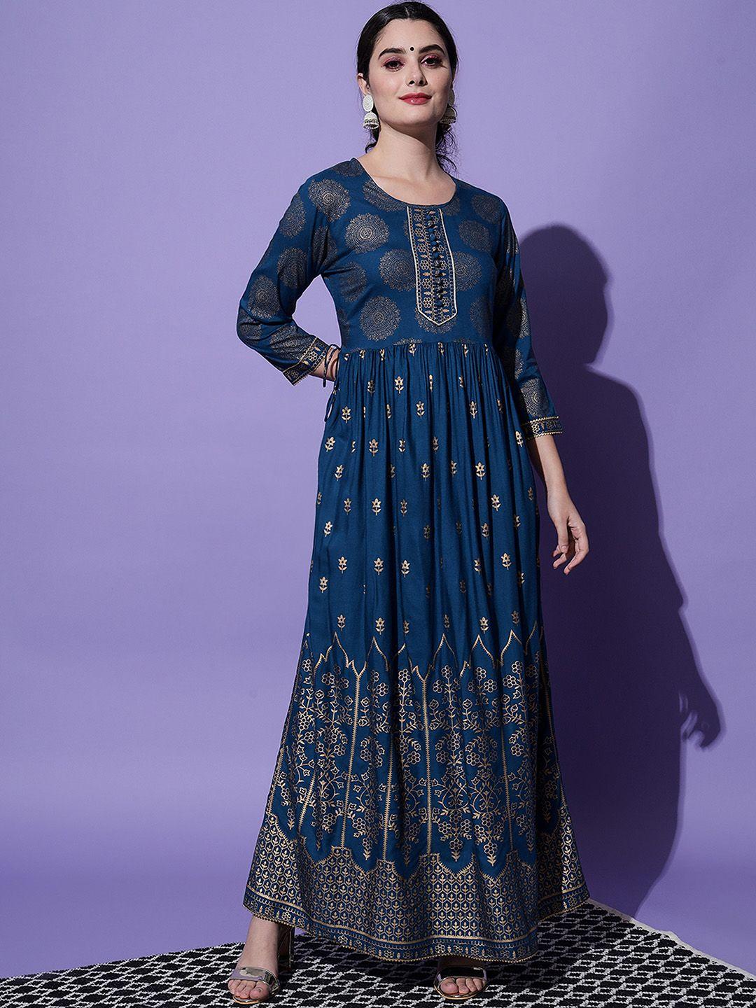 aayumi geometric dyed anarkali kurta