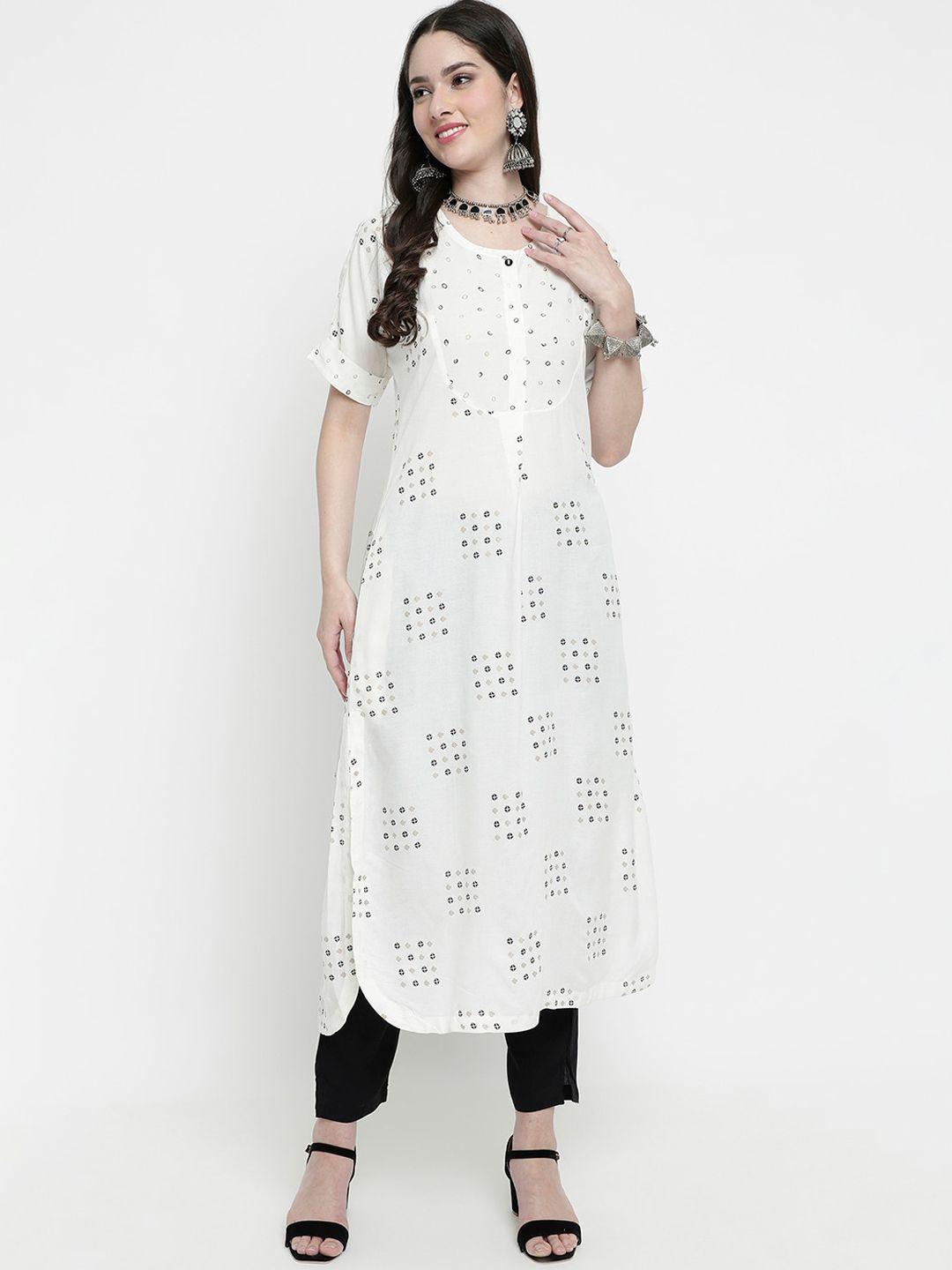 aayusika ethnic motifs printed regular kurta