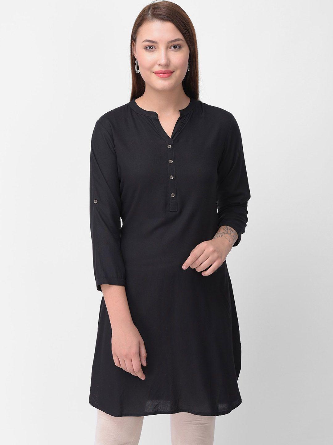 aayusika women black thread work pathani kurta