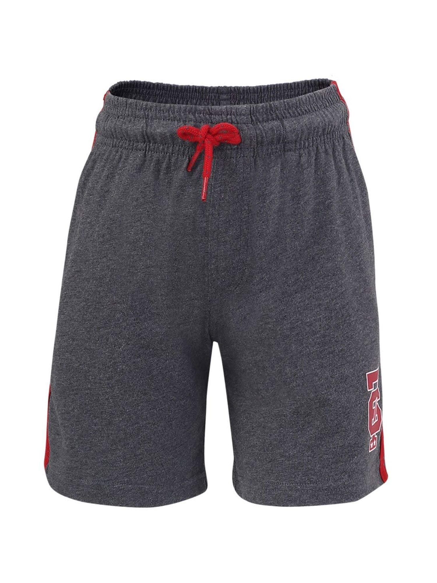 ab11 cotton rich shorts for boys with side pocket & drawstring grey