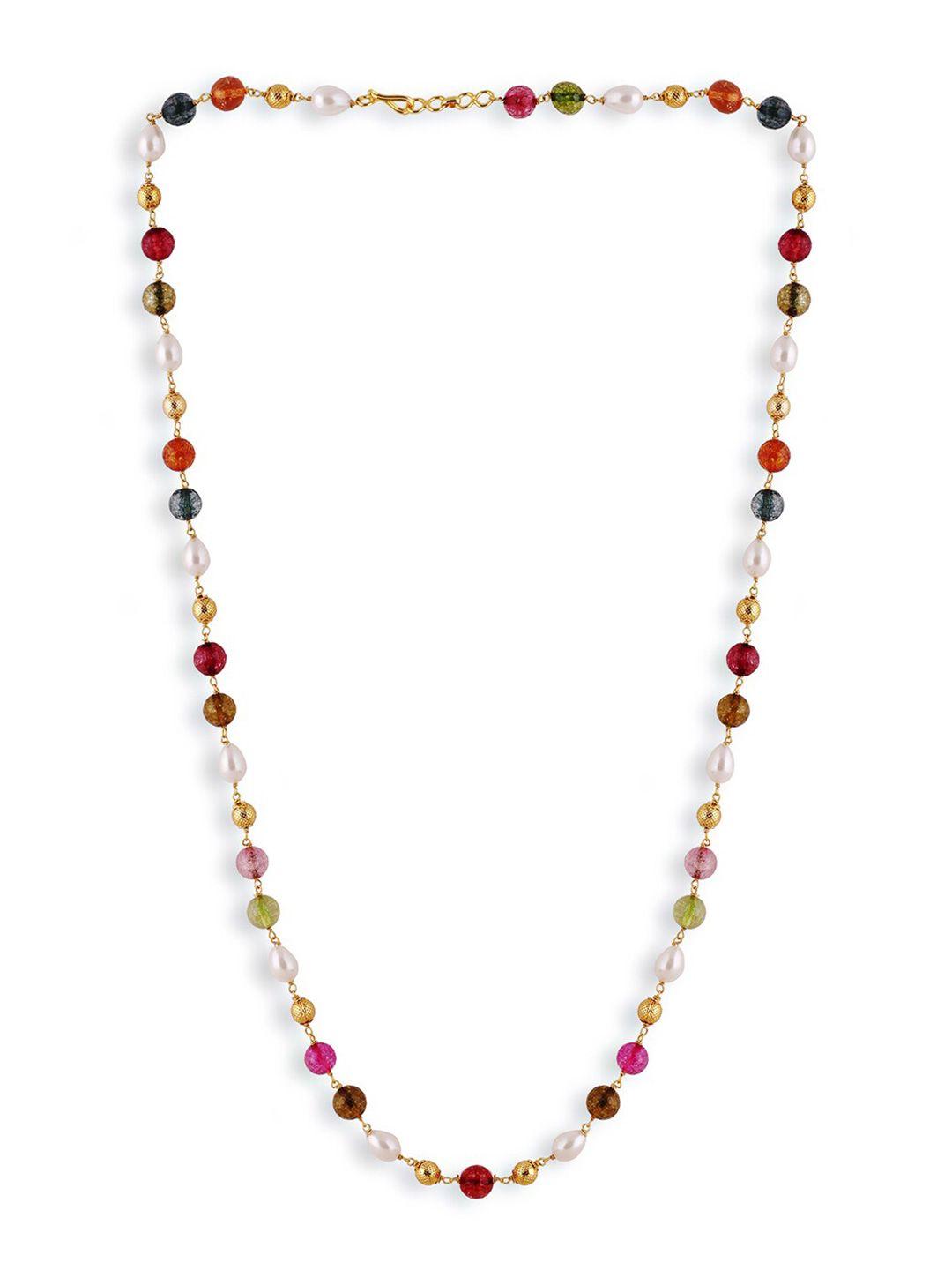 abdesigns gold-toned & red brass gold-plated necklace