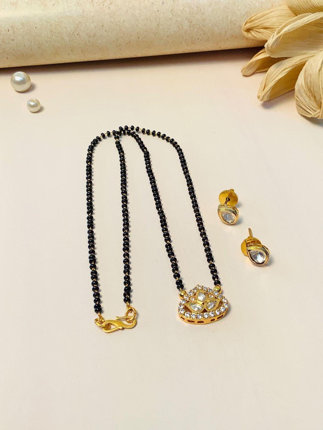 abdesigns gold plated & kundan studded mangalsutra