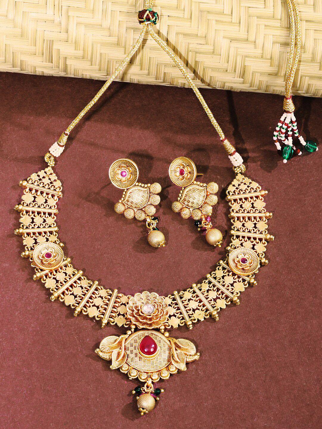 abdesigns gold-plated necklace with earrings