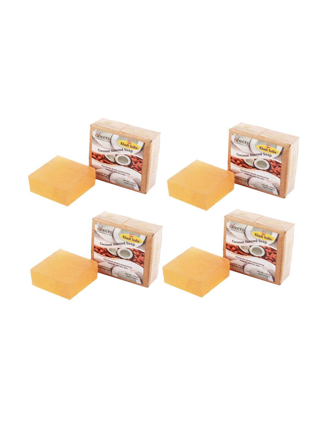 abeers pack of 4 handmade coconut almond with essential oil luxury soap - 120 g each