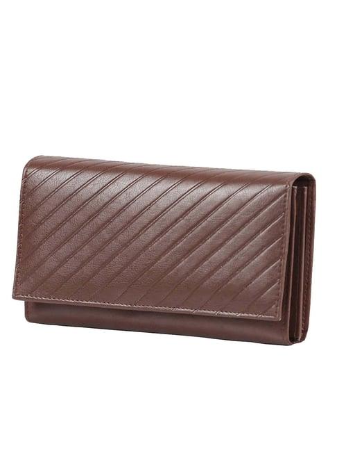 abeeza brown textured leather large clutch