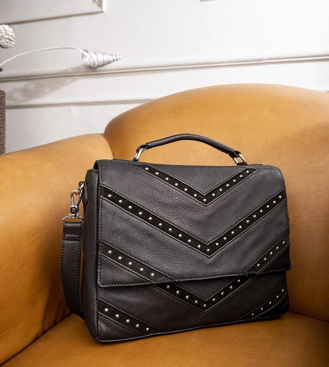 abelardo de moda black alexander leather satchel handbag