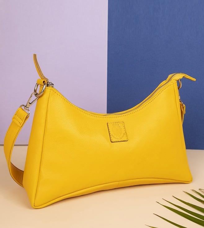 abelardo de moda yellow maria leather shoulder bag