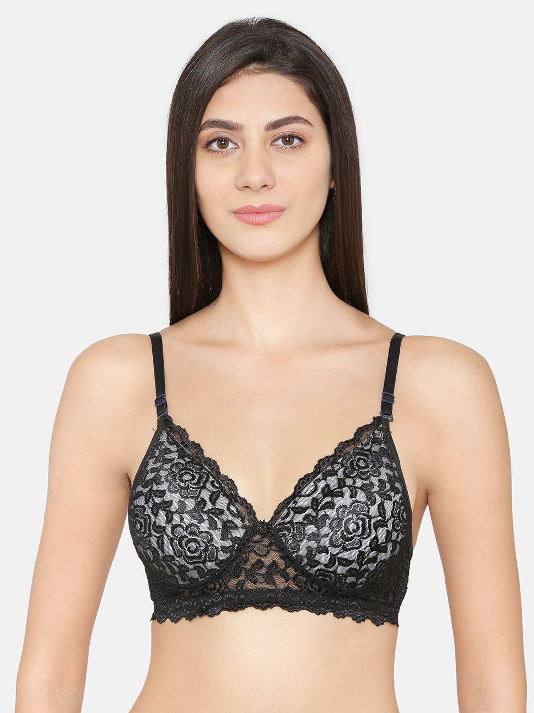 abelino black & white lace non-wired lightly padded push-up bra leoblackwhite01