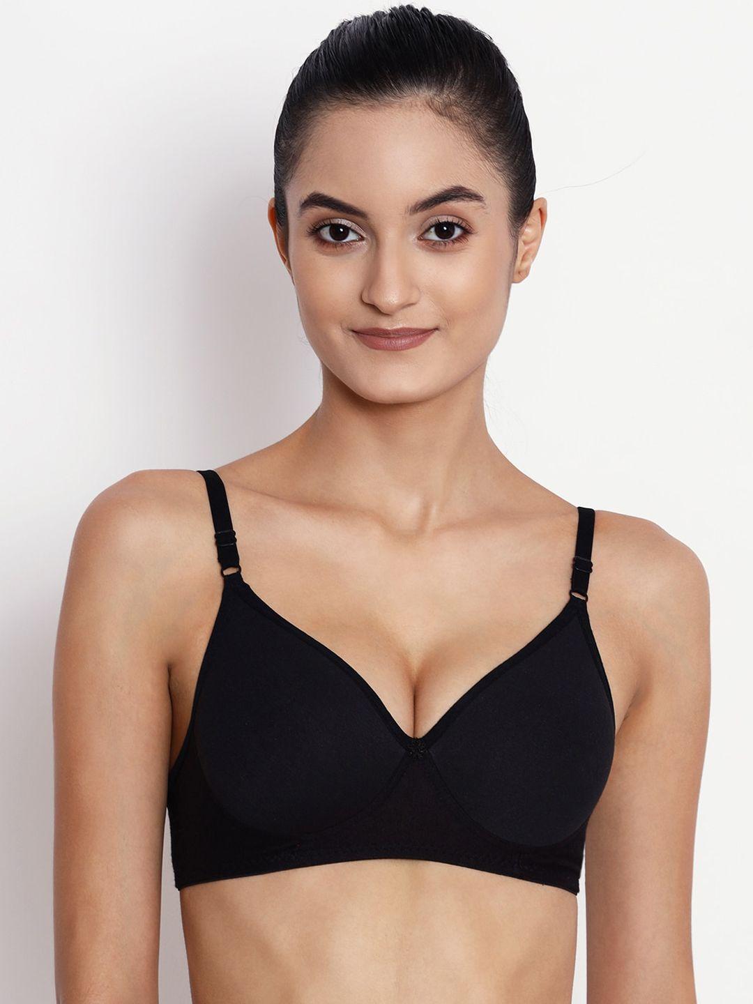 abelino black solid non-wired lightly padded everyday bra yashiblack01