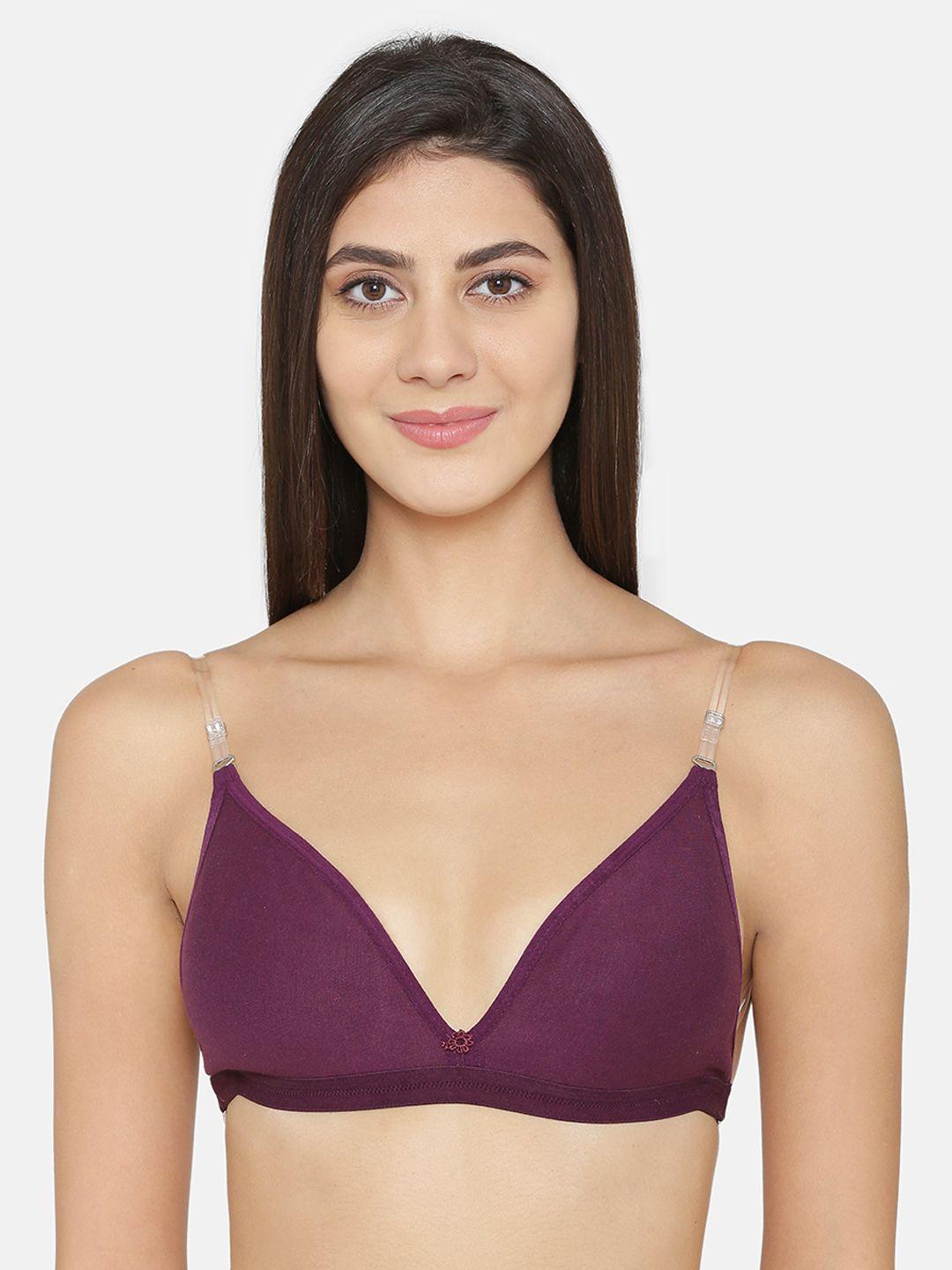 abelino purple solid non-wired non padded t-shirt bra 5135purple01