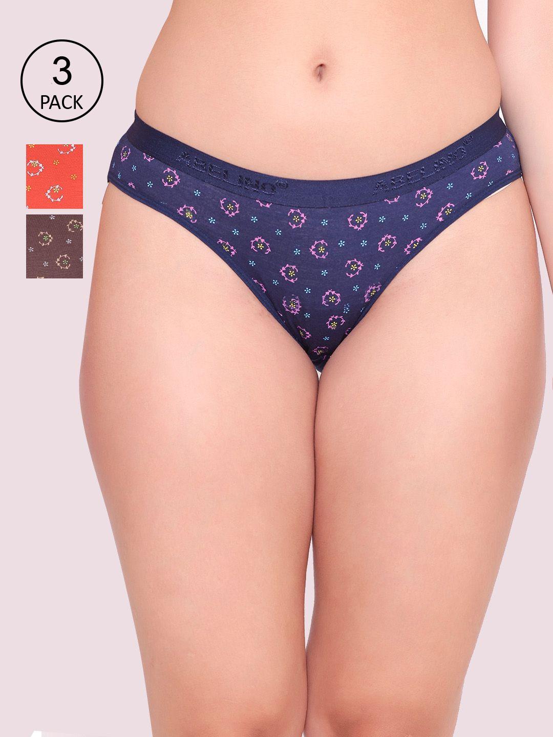 abelino women pack of 3 floral printed hipster cotton briefs