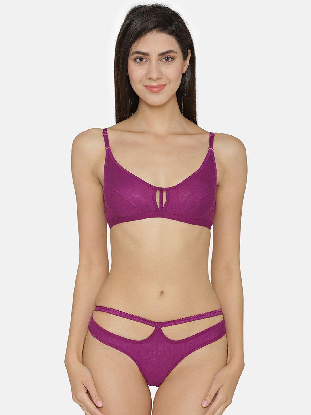 abelino women purple solid lingerie set set1400purple01