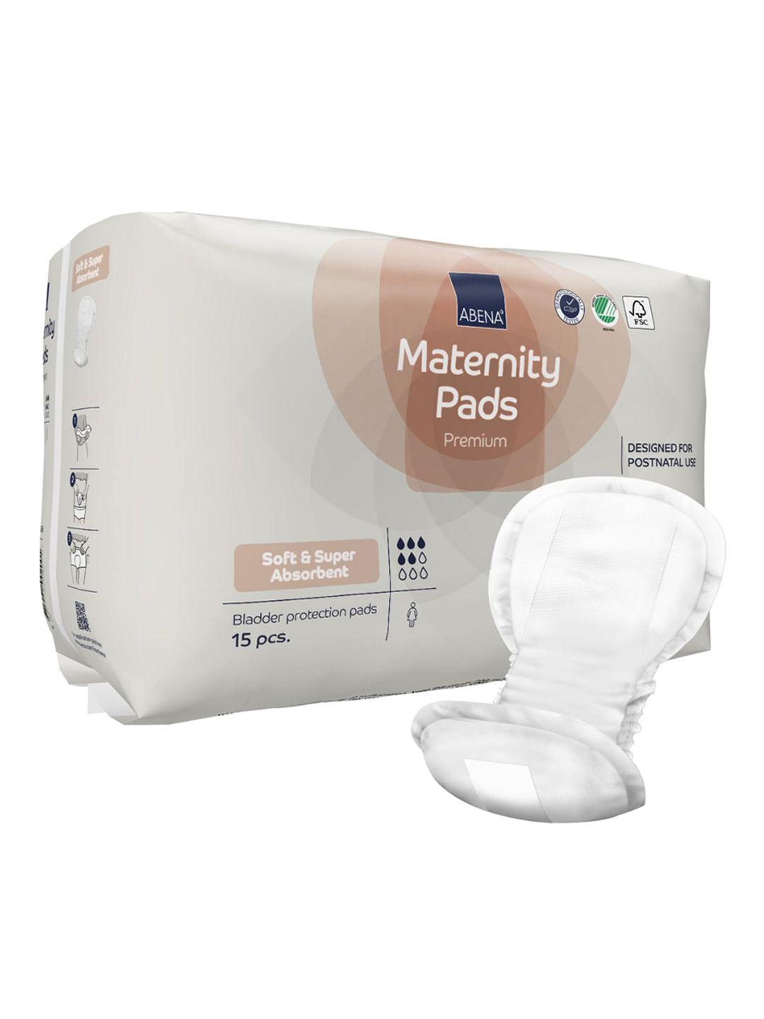 abena set of 15 maternity pads with 5 mesh fixator pants - size m