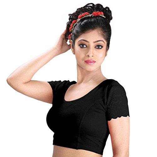 abhi women's cotton half sleeve blouse (jmd1620_p_black_42)