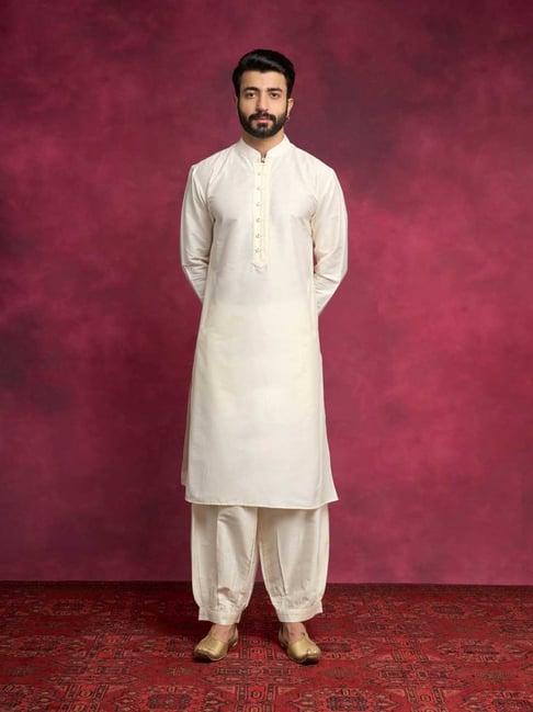 abhishti cream straight fit kurta