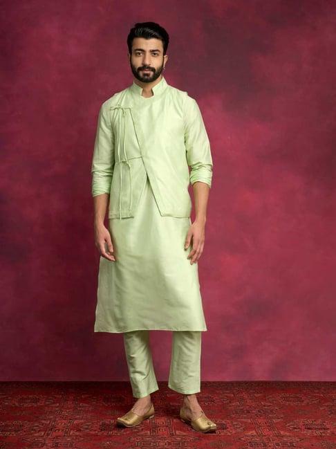 abhishti green straight fit kurta