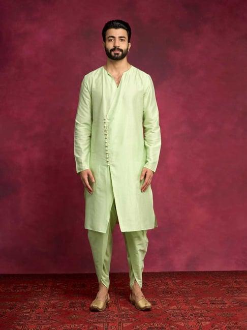 abhishti green straight fit kurta