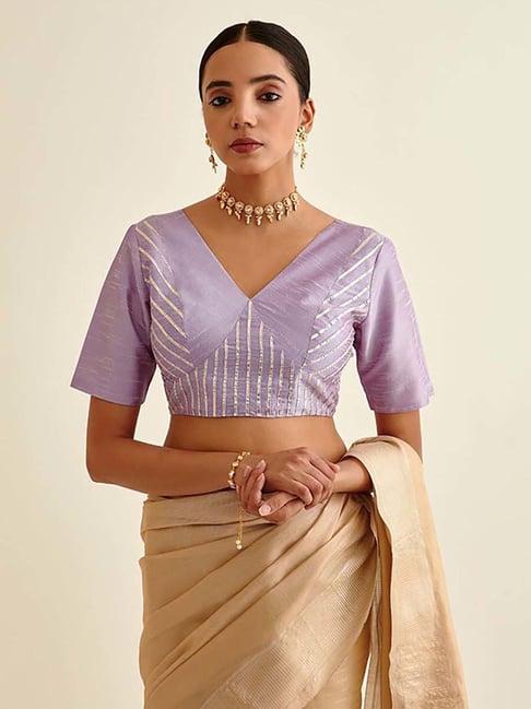 abhishti lilac zari work blouse