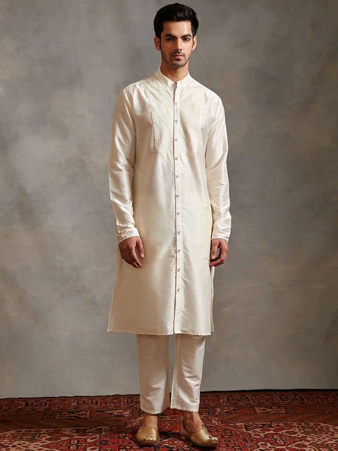 abhishti men mandarin collar straight kurta