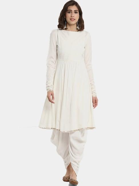 abhishti white a line kurta