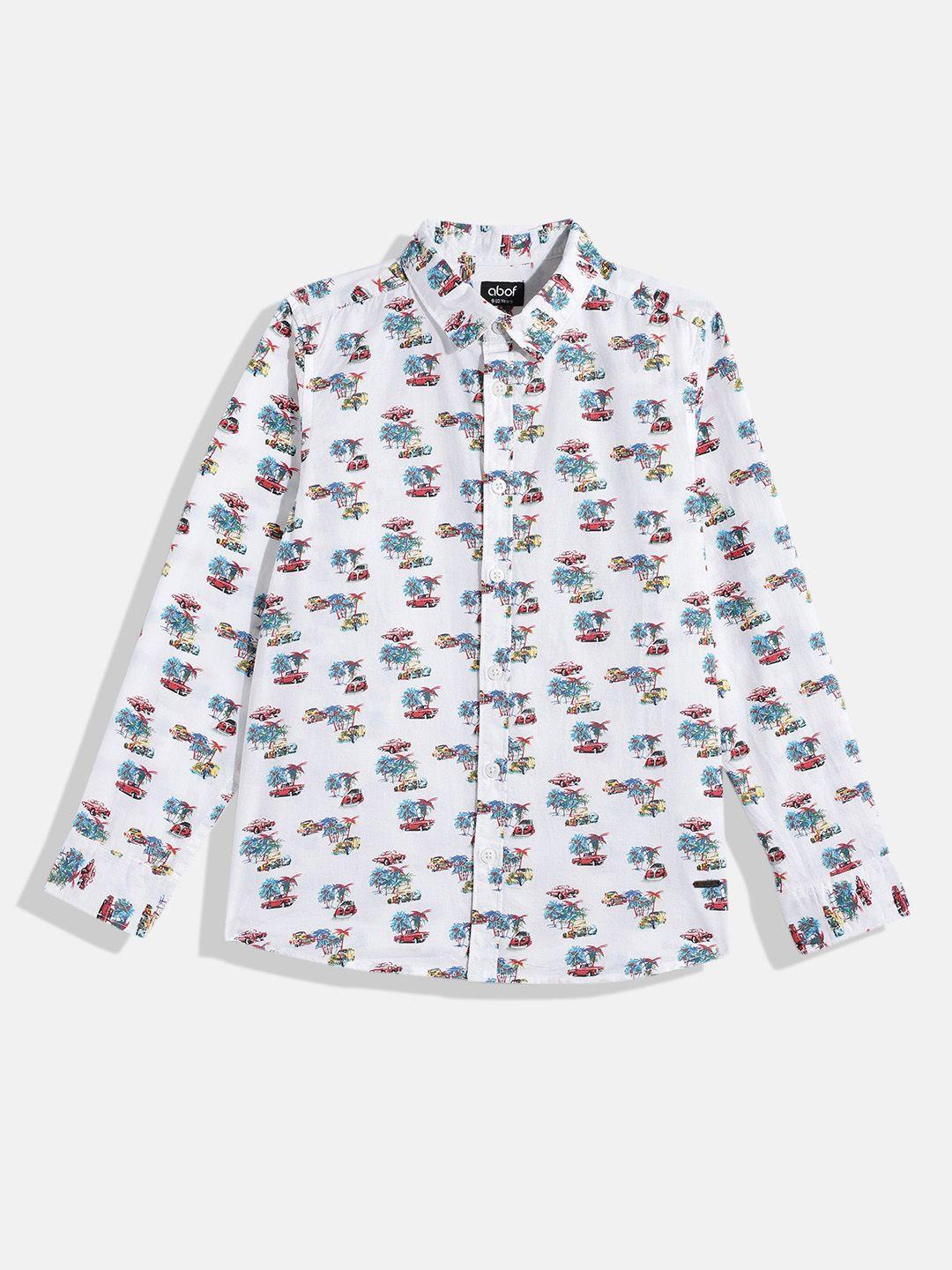 abof boys printed pure cotton casual shirt
